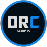 DRC Scripts brand logo — white DRC letters with a blue accent inside a circular blue-bordered badge, FiveM developer